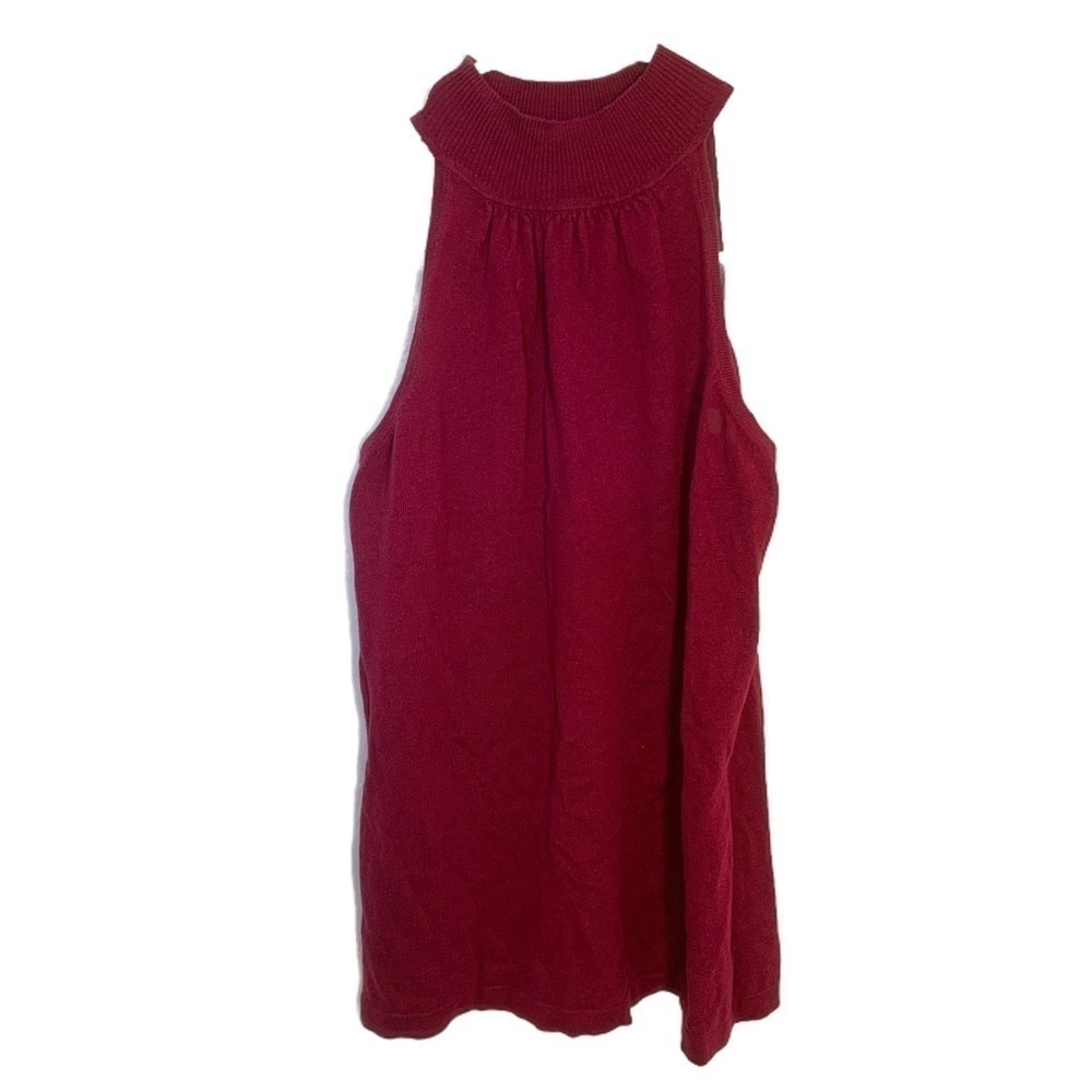 The Limited Women's Size Small Sleeveless Mock Neck Sweater Magenta Pink Cotton